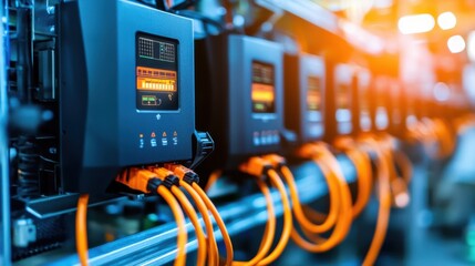 Poster - Rows of Servers and Computer Hardware in Futuristic Data Center