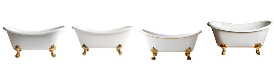 Wall Mural - The elegant claw foot bathtub takes center stage in this classic vintage bathroom interior design featuring brass accents ornate details and a luxurious cozy atmosphere reminiscent of a bygone era