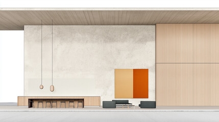 Wall Mural - minimalist modern lobby design