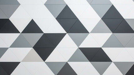 Poster - Simple Geometric Design Featuring an Arrangement of Triangles in Black and White Color Palette