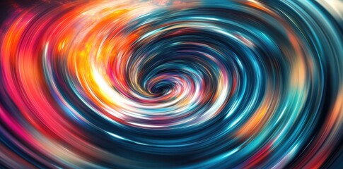 Poster - Swirling vortex of vivid and saturated colors converging centrally