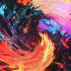 Poster - Colorful abstract vortex of liquid paints swirling together dynamically