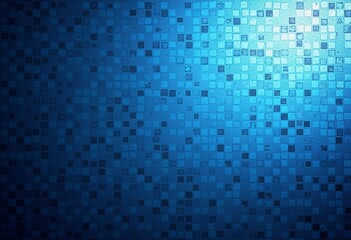 Poster - Elegant Blue Gradient Texture: Mosaic Tile and Grain Effect Background with Ample Copy Space, Ideal for Digital Art, Website Banners, and Presentation Slides.

