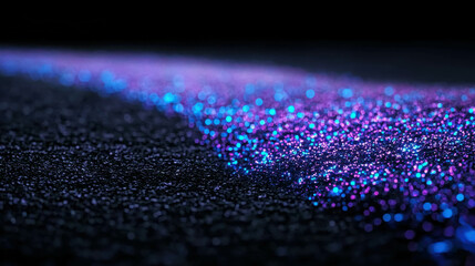 Poster - Smooth Flowing Waves of Bioluminescent Light Glowing in a Cosmic Night Environment