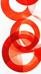 Wall Mural - abstract composition of overlapping orange circles against a white background
