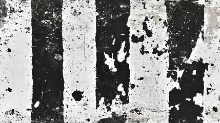 Poster - Abstract black and white pattern urban setting digital art textured surface top-down view contemporary design