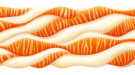 Poster - Abstract orange and white wave pattern graphic design digital artwork contemporary style top view modern aesthetic
