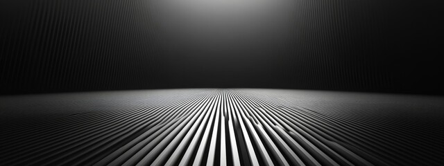 Aufkleber - Minimalist black background with parallel lines for design, banner template. Featuring white space in the center of the page for text. Ideal for geometric abstract wallpapers with an elegant touch.
