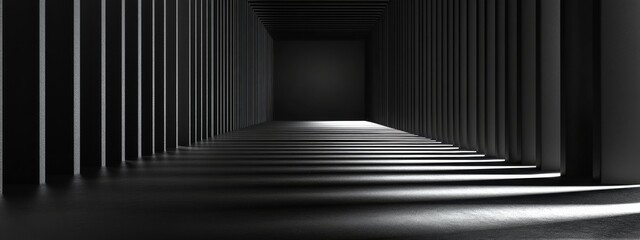 Aufkleber - Minimalist black background with parallel lines for design, banner template. Featuring white space in the center of the page for text. Ideal for geometric minimalist wallpapers with an elegant touch.