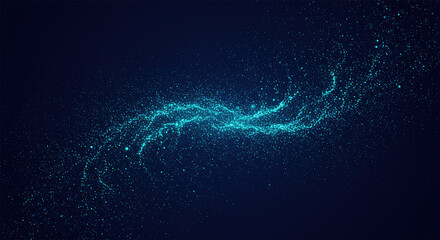 Fototapete - Dark blue and glow particle abstract background.
