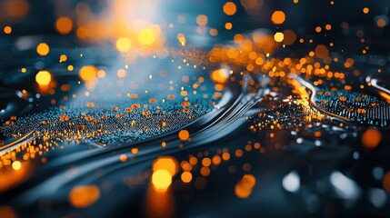 Poster - Sparkling Iridescent Shimmer Glittering Ethereal Glow Bokeh Abstract Luminous Background