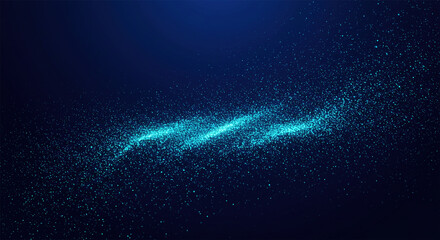 Fototapete - Dark blue and glow particle abstract background.