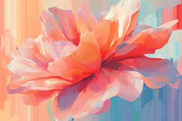 Wall Mural - Impressionistic flower rendering showcases soft petals and gentle colors