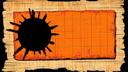 Aufkleber - Artistic illustration of a sun symbol on textured background digital artwork vibrant colors creative design