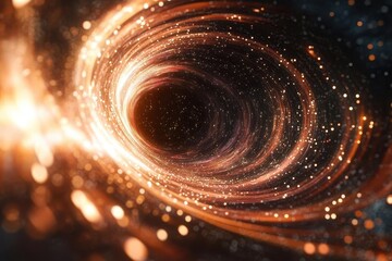 Poster - Abstract depiction of a luminous swirling cosmic vortex or tunnel