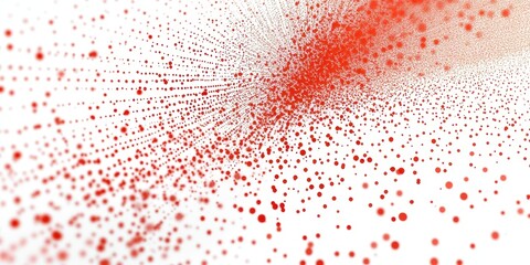 Poster - Abstract red dots create a dynamic perspective on white background