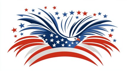 Poster - Vibrant Patriotic Fireworks Display for American Independence