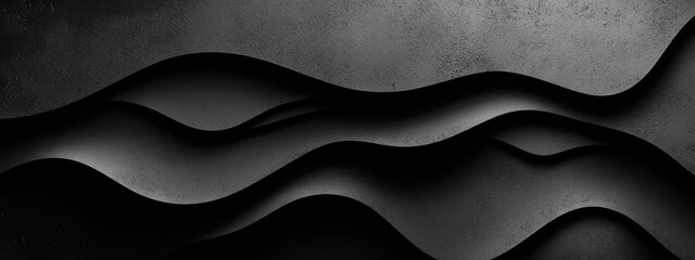 Aufkleber - Minimalist curves and lines for design. Banner template with white space in the center on a black background. Perfect for minimalist websites, clean advertisements, and modern presentations.