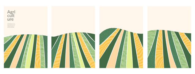 Wall Mural - sustainable korean farm landscape abstract vector illustration. vineyard and farmland aerial view. g
