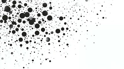 Aufkleber - abstract black and white scattered circles on white background, concept for design, texture, and mod