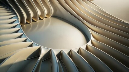 Poster - Exploring the elegance of organic shapes in abstract architectural designs from a serene indoor space. Generative AI