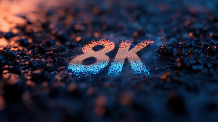 Poster - Explore the Dynamic Intersection of Color and Technology with This Abstract Visual Representation of 8K Resolution and Its Vibrant Energy