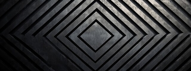 Aufkleber - Modern geometric patterns for design. Banner template with white space in the center on a black background. Perfect for digital presentations, advertisements, and contemporary website designs.