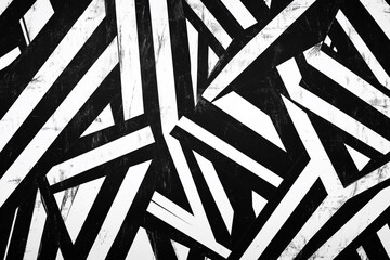 Poster -  black and white photo of a pattern of lines and triangles. The photo has a vintage feel to it and the lines and triangles are arranged in a way that creates a sense of movement and energy