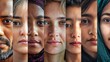 © Philipp - Diverse faces showcase a mosaic of humanity, symbolizing unity and global citizenship. Ideal for diversity initiatives, multicultural projects, and social responsibility campaigns.