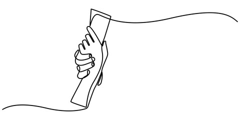 Aufkleber - Holding hands one line drawing on white isolated background. Vector illustration, Helping Hand Vectors & Illustration, Continuous one line drawing of hand holding each other. international charity day