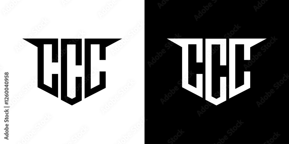 Stock-Vektorgrafik „CCC letter logo design with white background in ...
