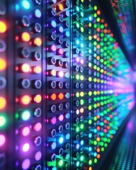 Poster - Bright Colorful Lights in a Digital Display of Technology Design