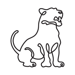 Poster - continuous one line drawing tiger silhouette.beautiful adult tiger..line isolated minimal logo.line 