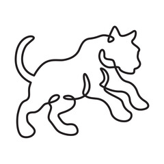 Poster - continuous one line drawing tiger silhouette.beautiful adult tiger..line isolated minimal logo.line 