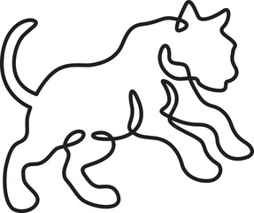 Poster - continuous one line drawing tiger silhouette.beautiful adult tiger..line isolated minimal logo.line 