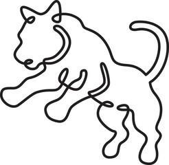 Poster - continuous one line drawing tiger silhouette.beautiful adult tiger..line isolated minimal logo.line 
