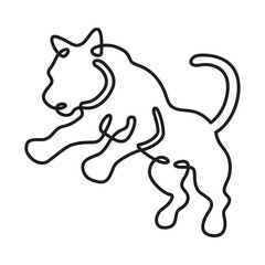 Poster - continuous one line drawing tiger silhouette.beautiful adult tiger..line isolated minimal logo.line 