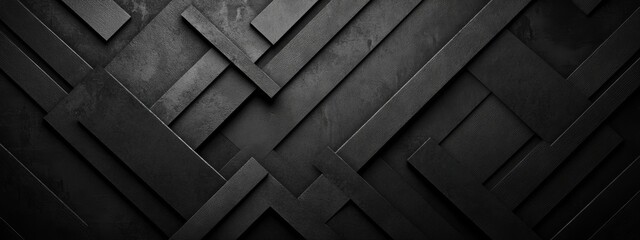 Wall Mural - sophisticated black background with zigzags and patterns for design, featuring white space in the ce