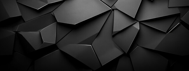 Aufkleber - Stylish black background with abstract elements. Featuring white space in the center for text. Trendy dark wallpaper ideal for design and banners. Simple geometric modern wallpaper.