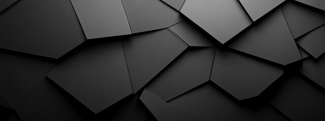 Aufkleber - Stylish black background with minimalist aesthetic, ideal for design and banner templates. Featuring clean and simple geometric wallpaper with modern flair and a central white space for text.