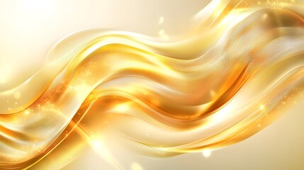 Wall Mural - Abstract gold waves shimmer beautifully in a luminous background