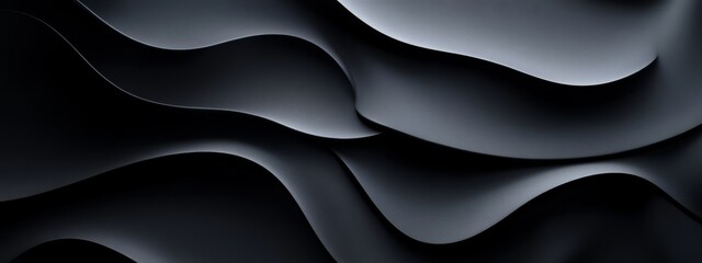 Aufkleber - Stylish black background with smooth curves for design, featuring white space in the center for text. Ideal for modern banners and geometric wallpapers.