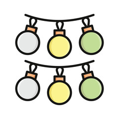 Wall Mural - Decoration lights vector design in modern style, christmas bauble icon