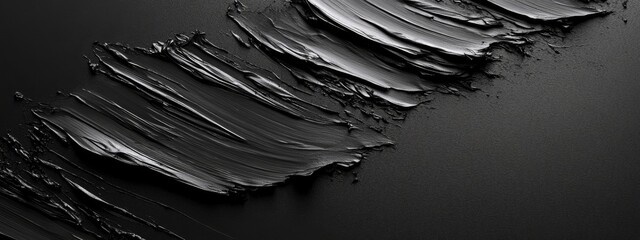 Aufkleber - Trendy black background with artistic strokes for design, featuring white space in the center for text. Ideal for fashionable banners and abstract wallpapers.