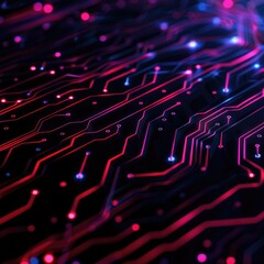Poster - Abstract Digital Background with Colorful Lines and Lights Patterns