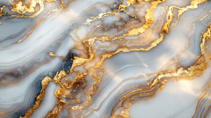 Wall Mural - Opulent Gold and White Marble Texture: A Luxurious Background