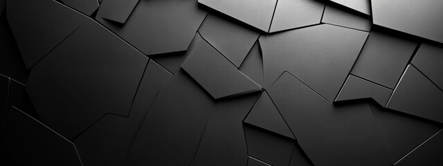 Aufkleber - Trendy black background with futuristic motifs. Featuring white space in the center for text. Modern dark wallpaper ideal for design and banners. Simple geometric modern wallpaper.
