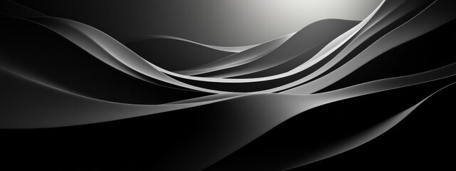 Aufkleber - Trendy black background with futuristic motifs. Featuring white space in the center for text. Modern dark wallpaper ideal for design and banners. Simple geometric modern wallpaper.