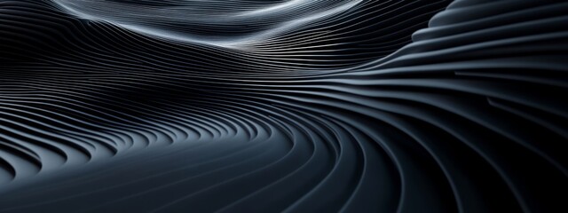 Aufkleber - Trendy black background with futuristic patterns for design, featuring white space in the center for text. Ideal for modern banners and abstract wallpapers.