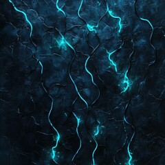 Poster - Abstract teal glowing lines on a dark textured background